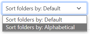 Sorting layer folders alphabetically using the drop-down box