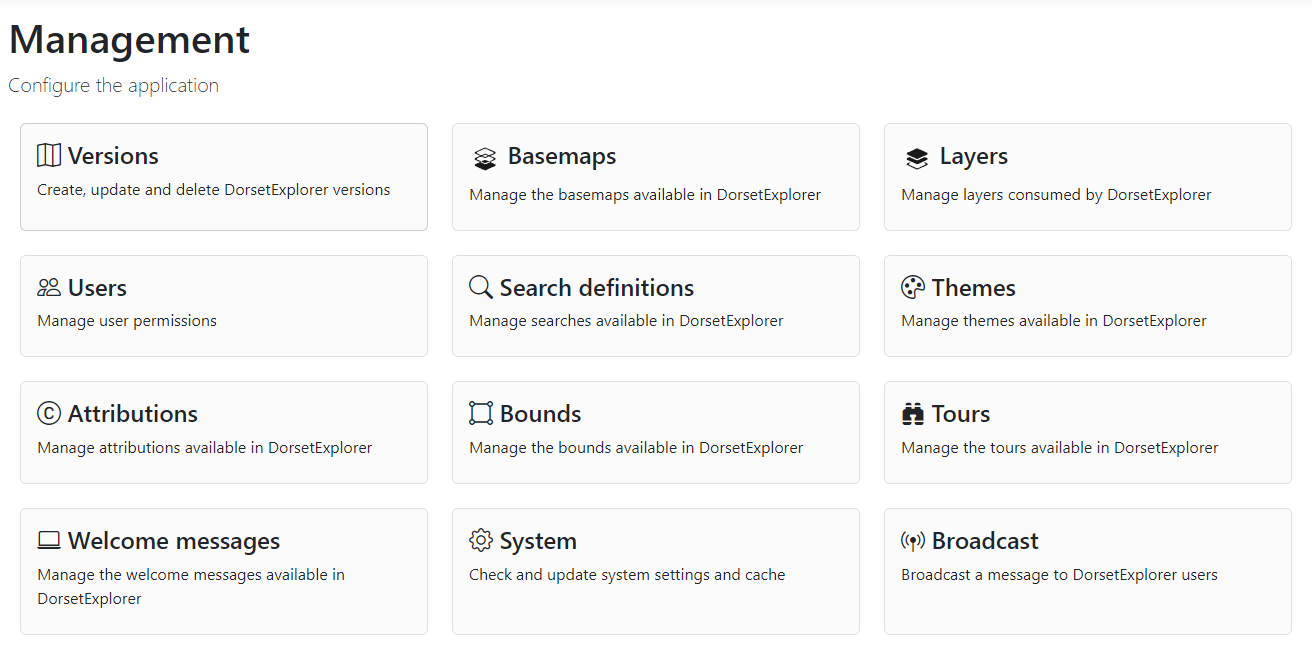 The management interface for GIFramework Maps